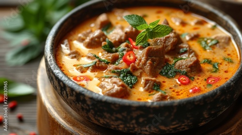 Thai Beef Yellow Curry - Food Photography Generative AI