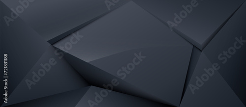 3d Abstract minimal grey polygon background. Luxury banner. vector illustration