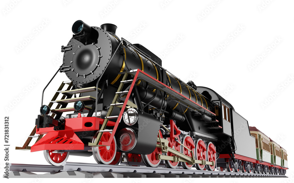 Obraz premium old steam train with wagons