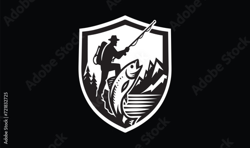 fish, hunting fish logo design