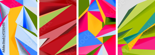 Triangle low poly mosaic posters. Vector illustration For Wallpaper, Banner, Background, Card, Book Illustration, landing page © antishock
