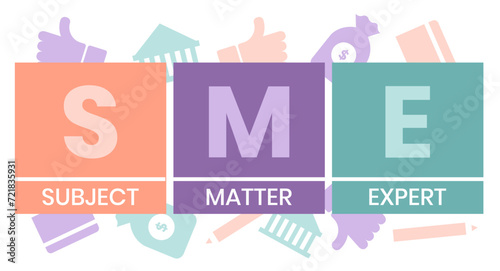 SME - Subject matter expert acronym stock illustration Infographic, Business, Icons