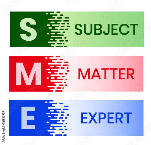SME - Subject matter expert acronym stock illustration Infographic, Business, Icons