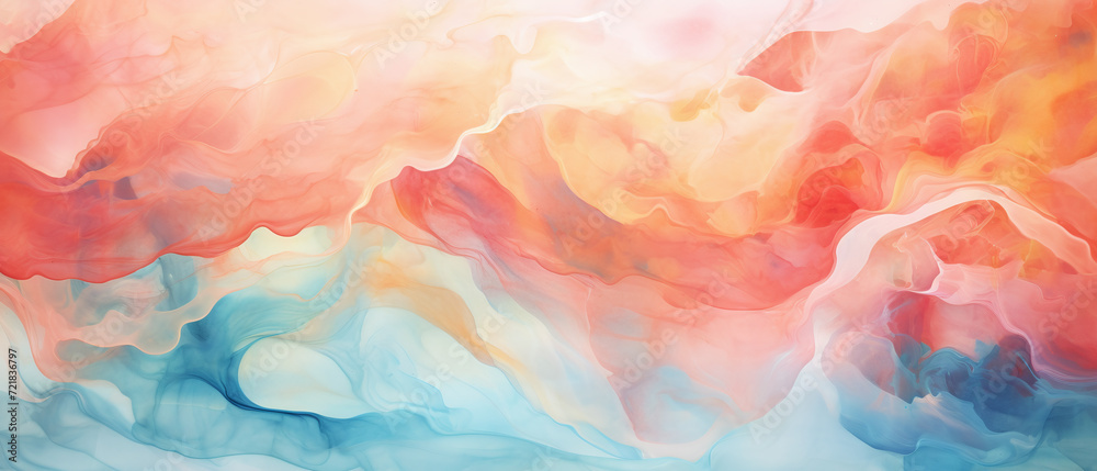 Abstract watercolor background, flowing and blending colors.
