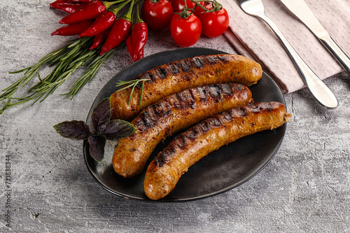 Grilled meat sausages with spices