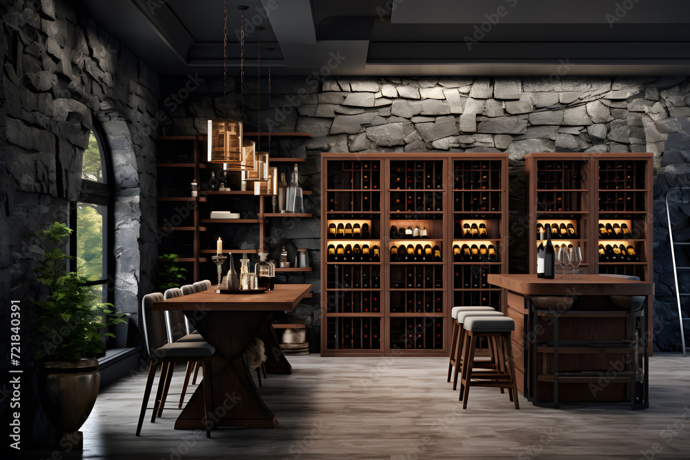 wine cellar with a glass enclosed wine storage room