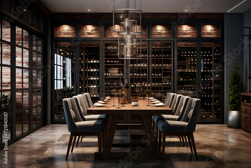 wine cellar with a glass enclosed wine storage room