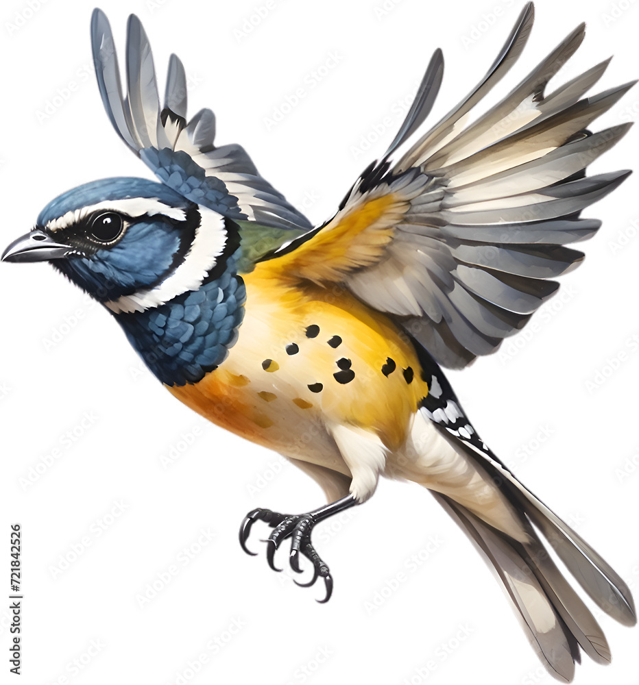 Naklejka premium Close-up image of a Spotted pardalote bird.