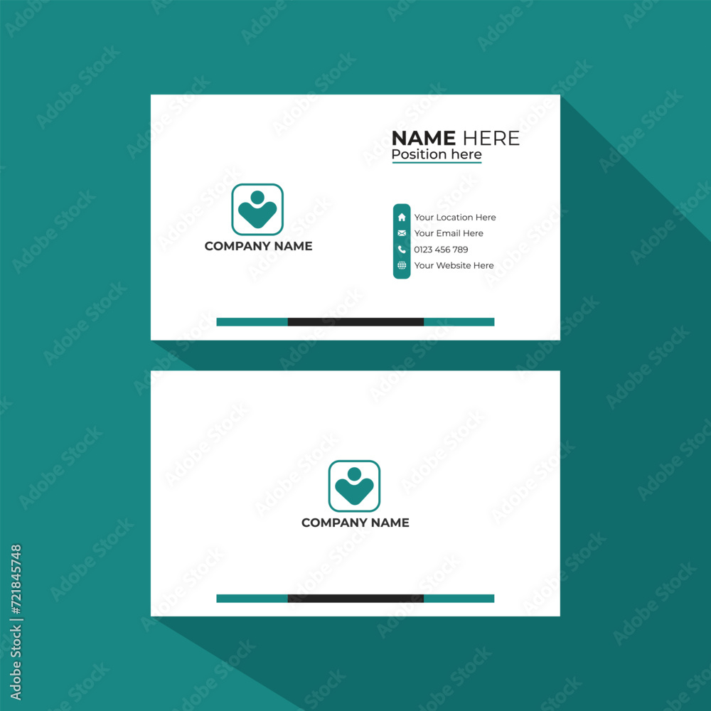 Business card design template, Clean professional business card template, visiting card, business card template.Vector Modern Creative Luxury and elegant Clean Business Card Template