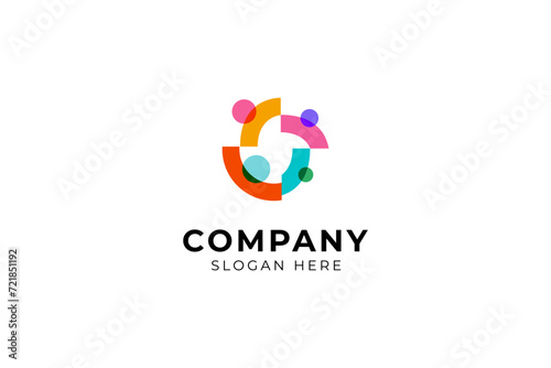 people family diversity colorful logo vector icon illustration. family logo inspiration