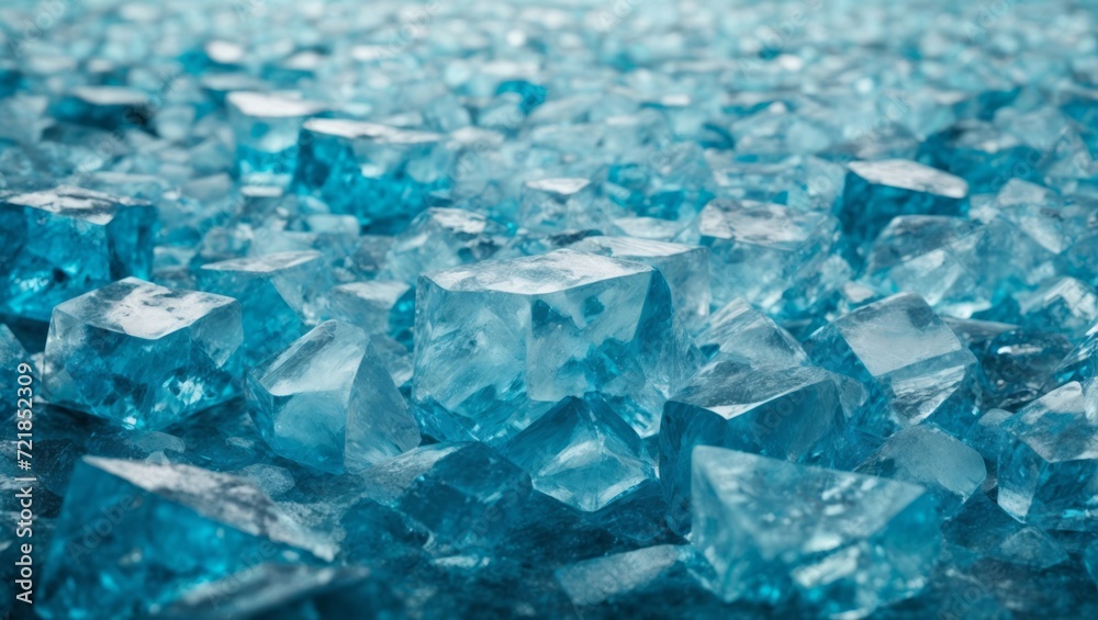 Ice cubes on a blue background. Blue ice background Ice cubes on a blue background. Blue ice background