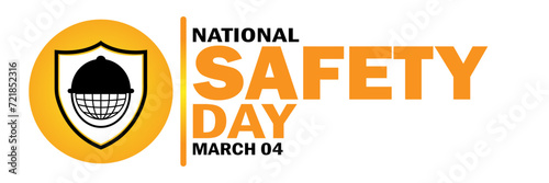 National Safety Day Vector Illustration. March 04. Suitable for greeting card, poster and banner