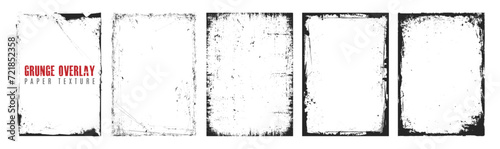 Grunge overlay paper texture with torn or ripped edges for social media background. Grungy frame or pattern art with paint brush stroke or ink splash. Dirty vintage overlay effect for business banner.