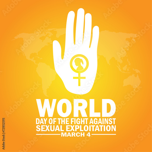 World Day of the Fight Against Sexual Exploitation. Vector Illustration. March 4. Suitable for greeting card, poster and banner