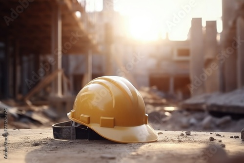 helmet in threads of background structures photo