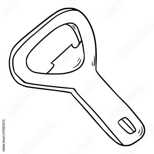 bottle cap opener illustration outline isolated vector