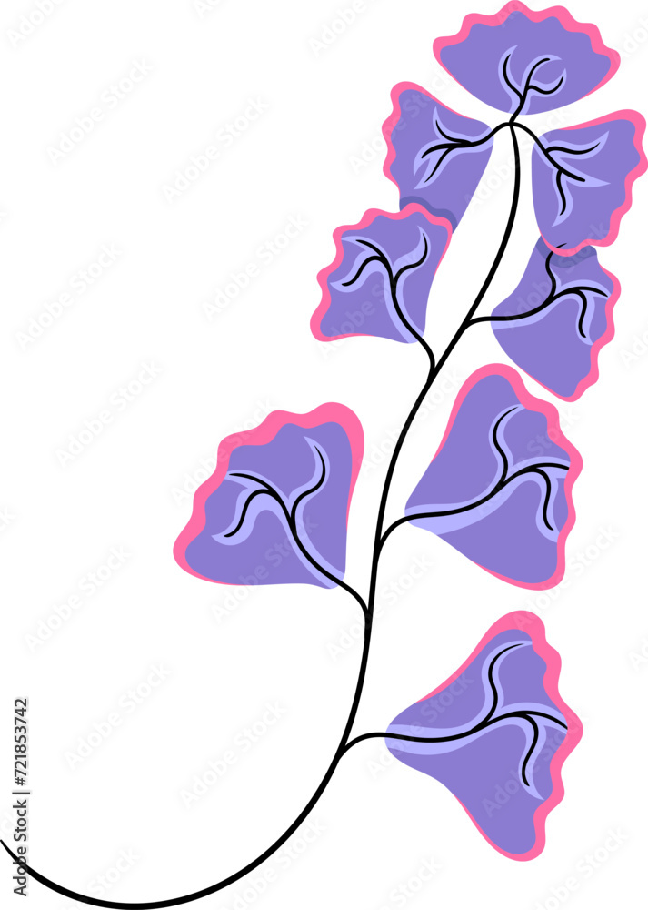 Fototapeta premium plant illustration, plant branch with distinctively beautiful purple leaves