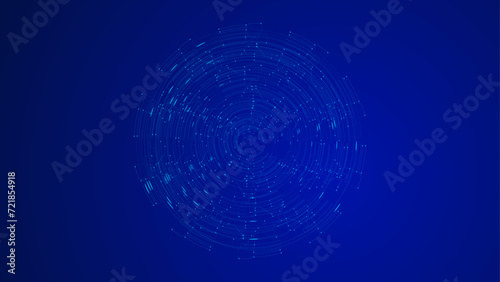 Artificial Intelligence or big data futuristic concept background. Abstract circuit board with random colorful circle dot lines