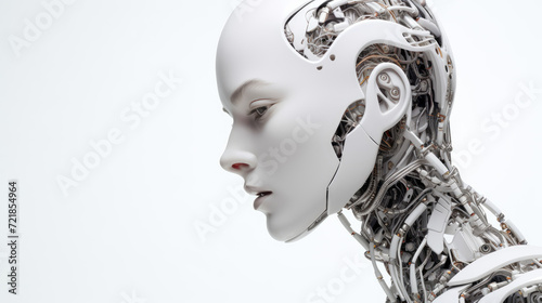 zoomed in image of a Humanoid robot showing detailed view 