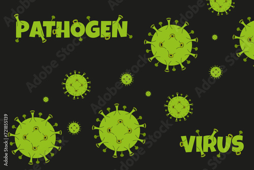 Design medical banner with Disease X Pathogen. Virus epidemic concept. Microbe bacteria poster. Vector illustration can used web banner and brochure. EPS 10