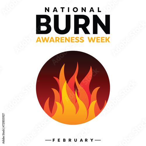 National Burn Awareness Week.banner, card, social media, poster with text inscription. Vector EPS10 illustration