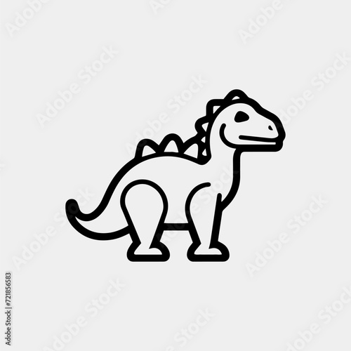 a dinosaur drawn in black and white with a white background