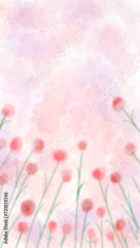 Pink Flowers Valentine for Card Background