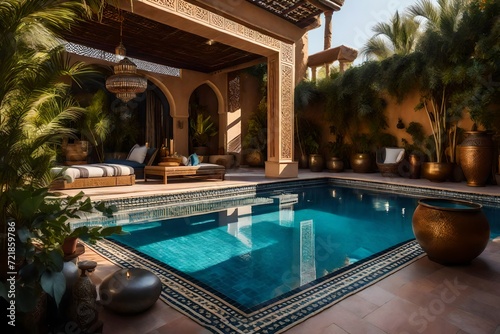 Transform your outdoor space into a masterpiece with a Moroccan-style swimming pool. 