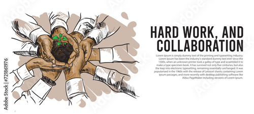 teamwork collaboration vector illustration  (ID: 721861976)