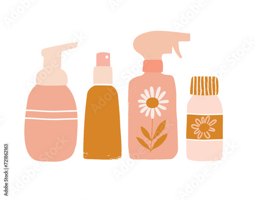 Natural cosmetic personal care products skin care routine