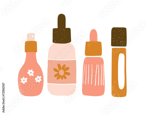 Cute daily morning personal routine bathroom cosmetic products