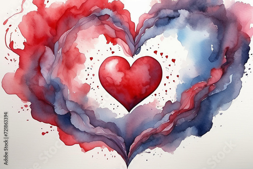 heart on a blue background