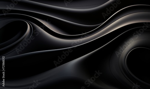 Black Minimalist Abstract futuristic dark black background with waved design. Realistic 3d wallpaper with luxury flowing lines. Elegant backdrop for poster, website, brochure, banner, app vector