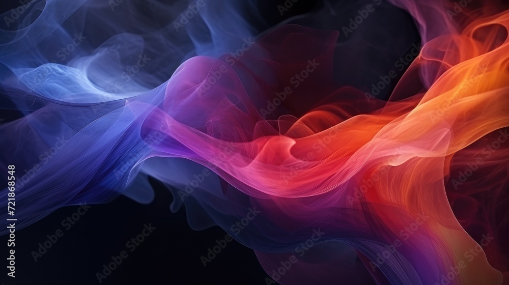 Abstract colored smoke waves creating textured splashes against a black backdrop, Ai Generated Abstract colored smoke waves creating textured splashes against a black backdrop, Ai Generated