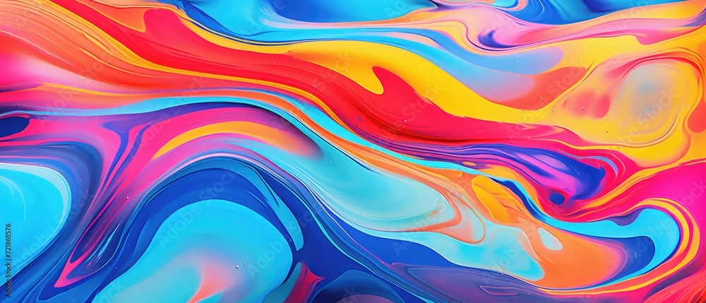 An abstract background featuring bold colors in a swirl and waves texture, Ai Generated.