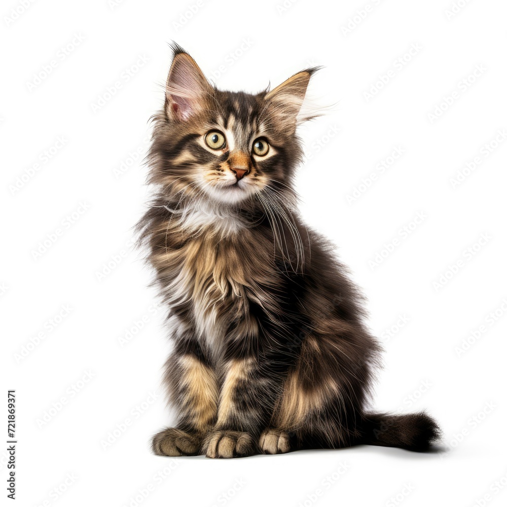 An elegant cat stands out distinctly on a crisp white backdrop, Ai Generated An elegant cat stands out distinctly on a crisp white backdrop, Ai Generated