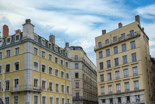 Lyon, a typical street in the center
