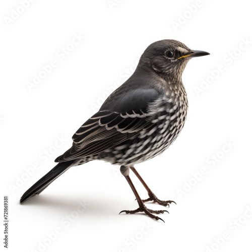 An image displaying a bird, distinct and clear against a white backdrop, Ai Generated