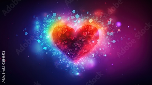 Colorful heart for romantic valentines day  wedding  mother day  and anniversary concept background. Created with Generative AI.