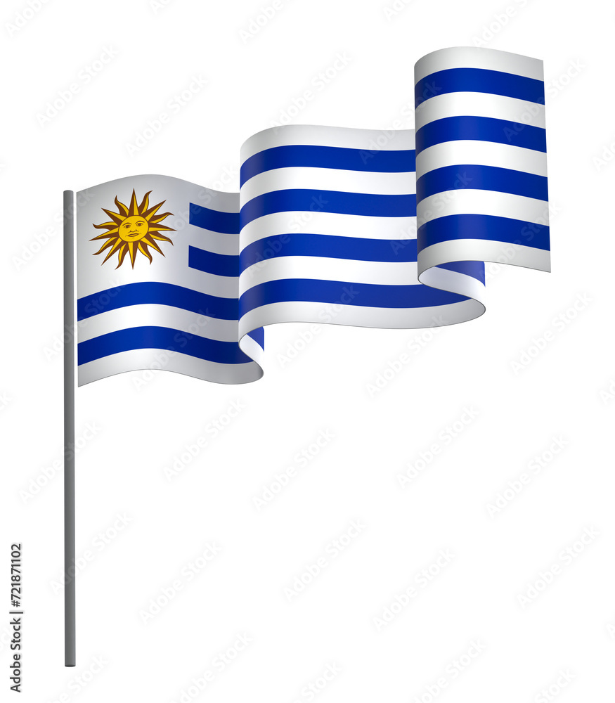 Obraz premium Uruguay flag element design national independence day banner ribbon png