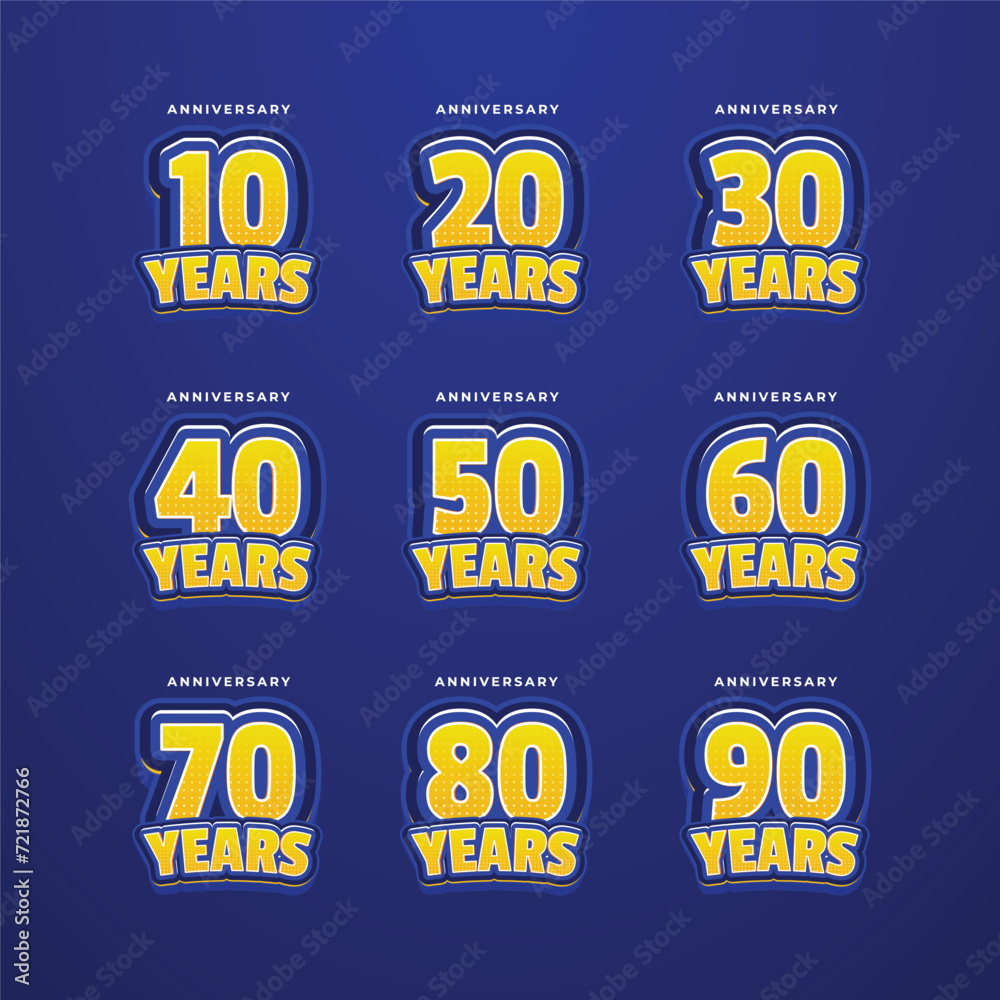 Anniversary Number Design Template Collection