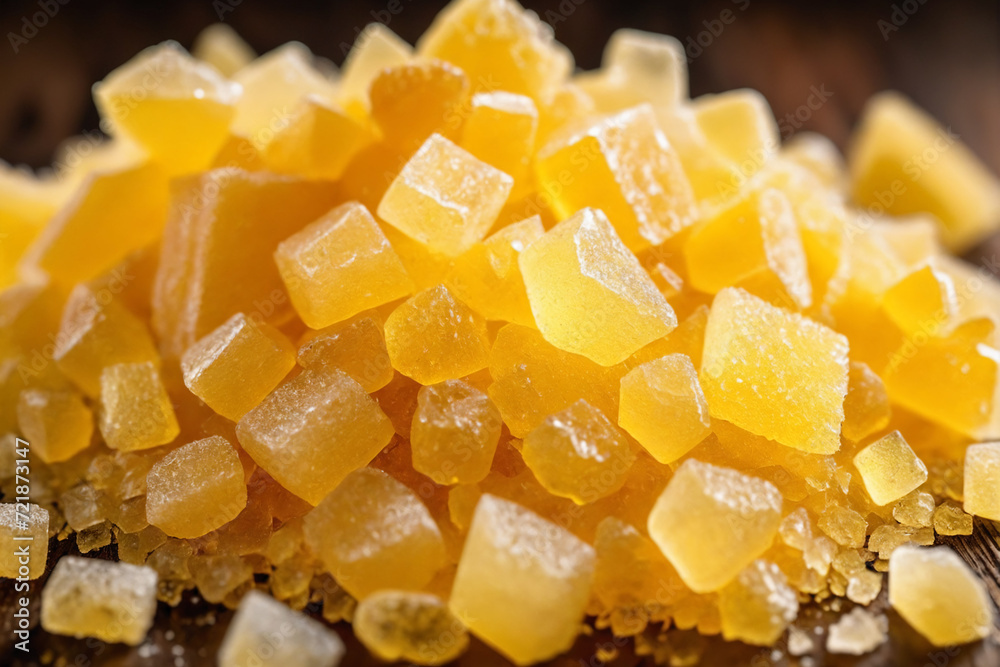 A pile of yellow sugar crystals A pile of yellow sugar crystals