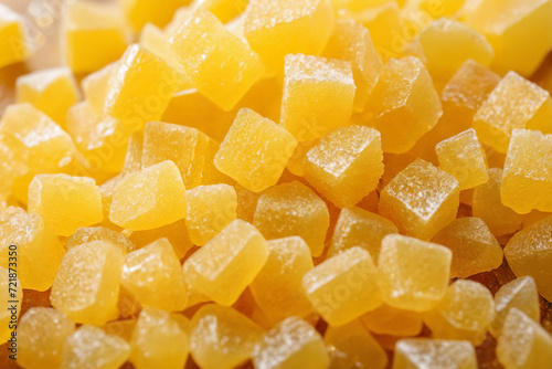 A pile of yellow sugar crystals