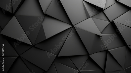 Black minimalist abstract design with geometric triangular shapes blending together.