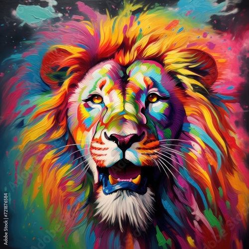 Lion Very Happy Color Full.