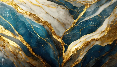 Swirl of blue gold marble abstract background, Liquid marble design abstract, light blue azure tones with golden, Paint marble texture. Alcohol ink colors