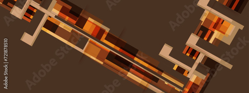 Abstract squares shape on choco brownie background.