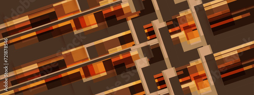 Abstract squares shape on choco brownie background.