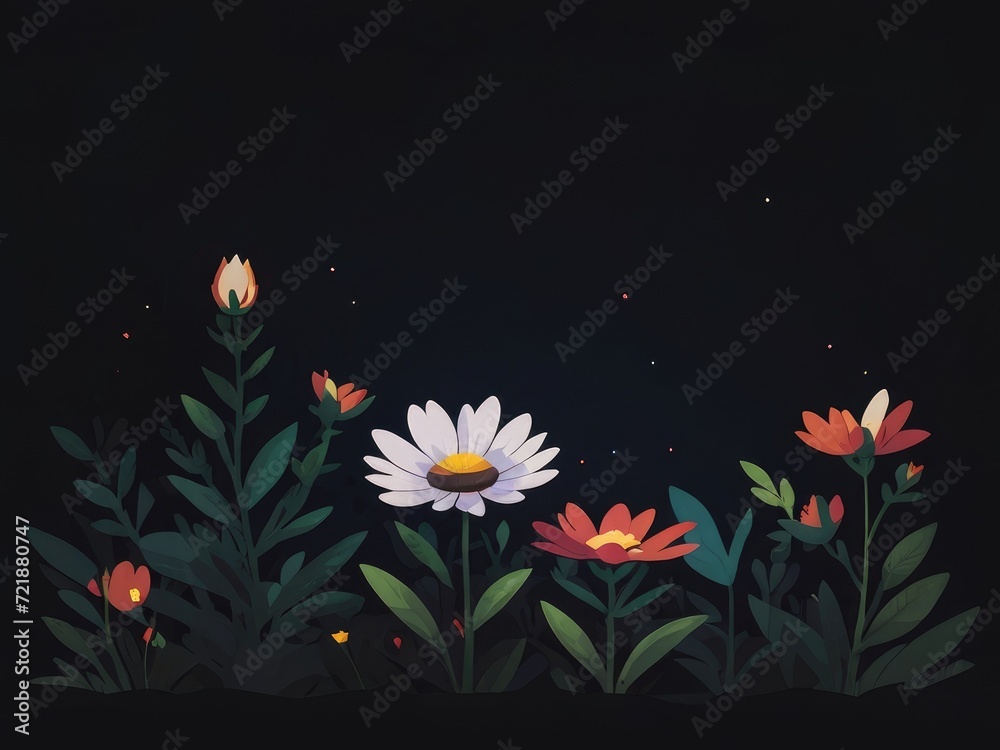 flower garden at night illustration background flower garden at night illustration background