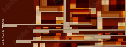 Abstract choco brownie squares and lines background. Futuristic and technology concept. Vector graphic illustration.